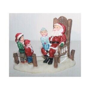 2.5" Tall Children Visit with Santa Christmas Village Figurine Brand Unknown